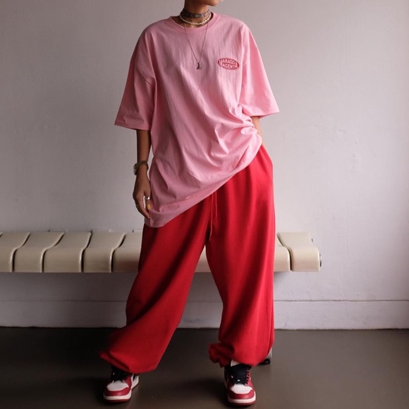 Pink t-shirt oversized women tee t-shirt shirt cotton top - Picture 6 of 6